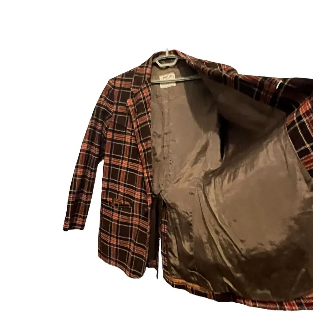 Miller Western Wear Blazer Sport Coat Men Size 40 Vintage Plaid Cowboy Corduroy